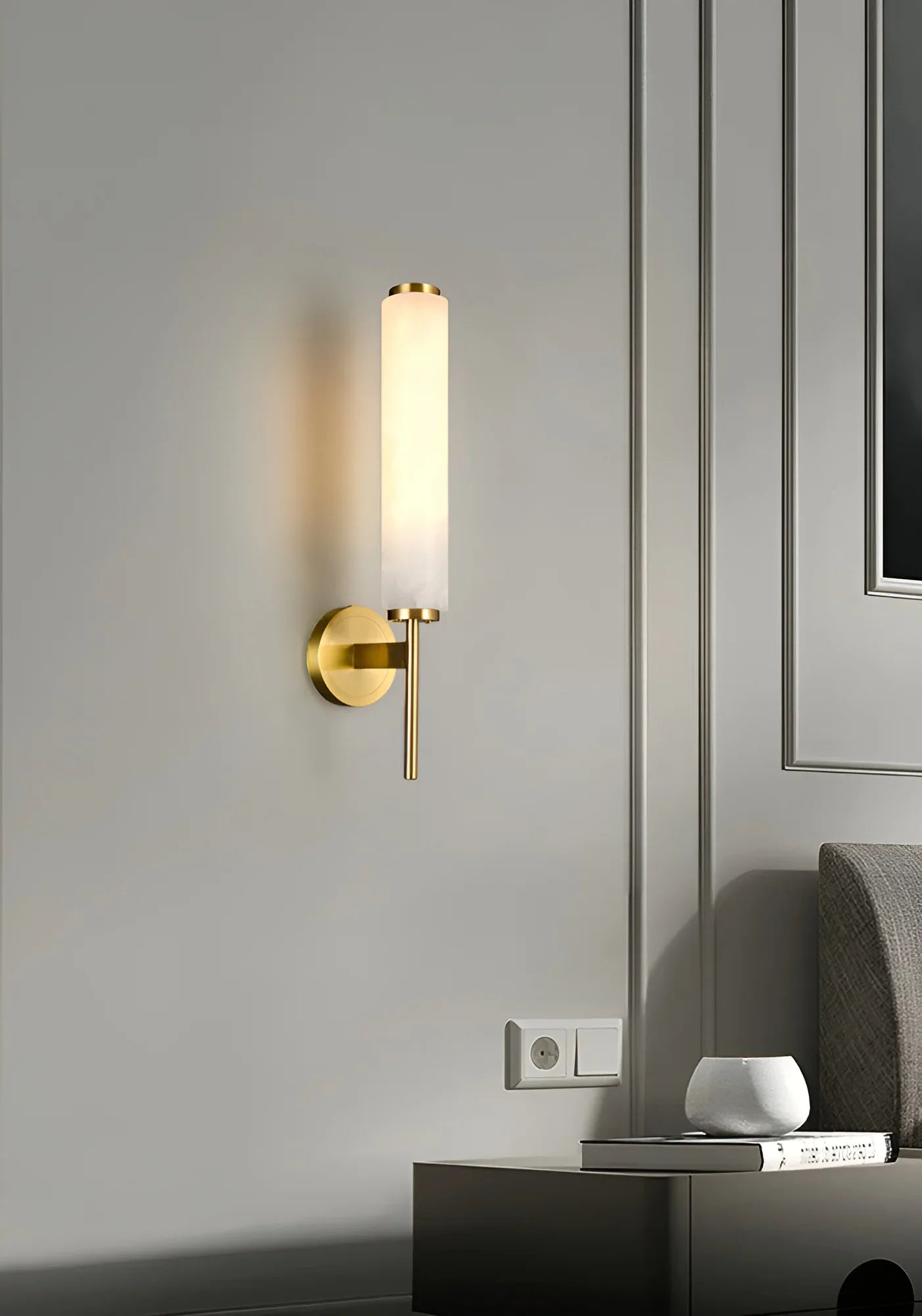 Brindisi Alabaster Candle Style Wall Lamp