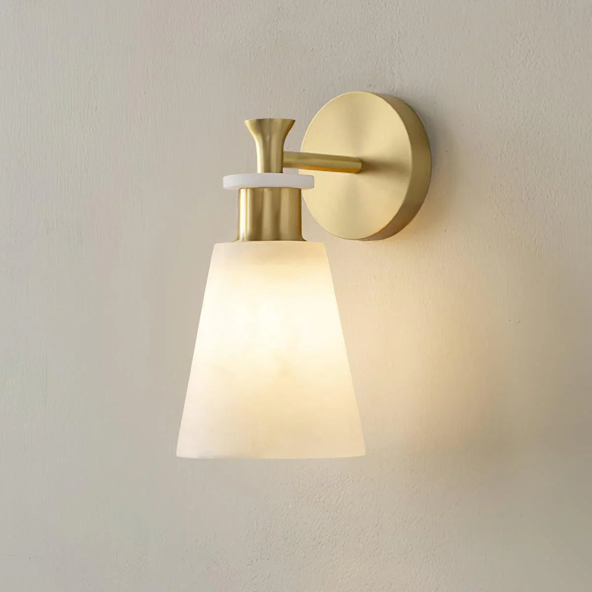 Conical Tapered Alabaster Wall Sconce