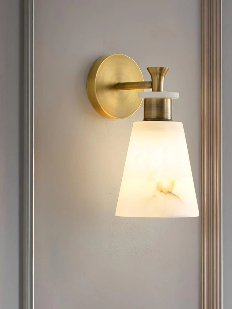 Conical Tapered Alabaster Wall Sconce