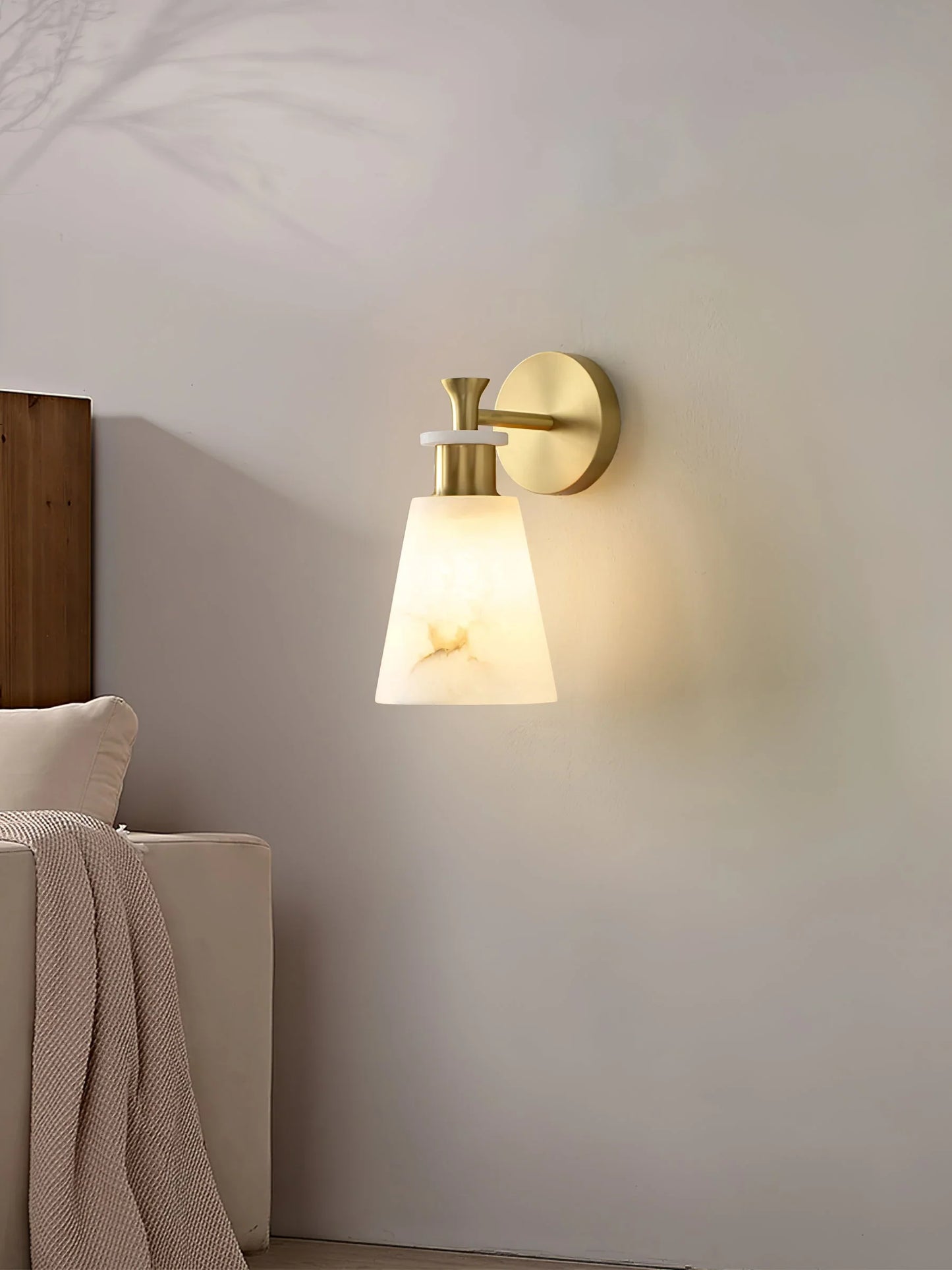 Conical Tapered Alabaster Wall Sconce