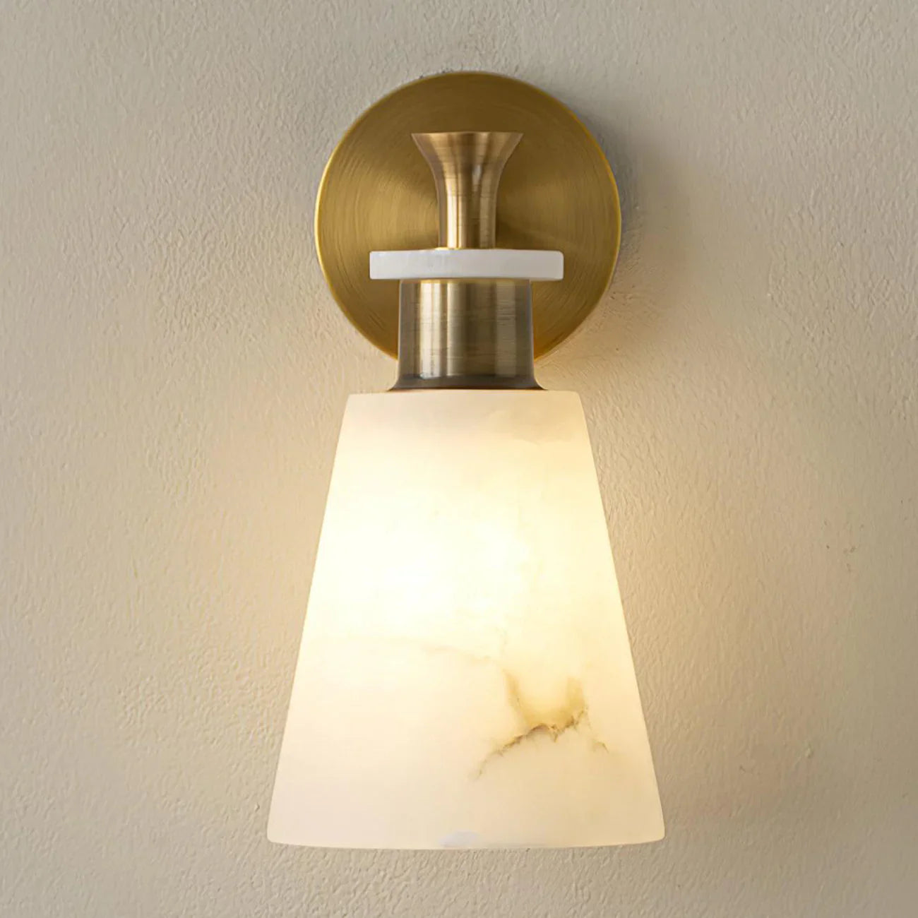 Conical Tapered Alabaster Wall Sconce